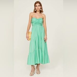 Maurice Dress in Cyan & Lima Bean